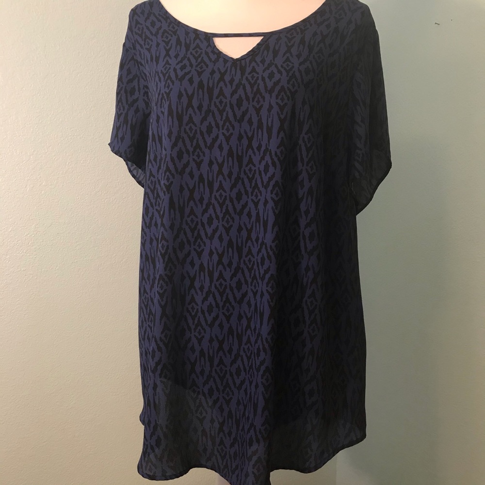 Torrid Navy and Black Patterned Top